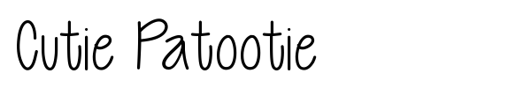 Cutie Patootie font preview